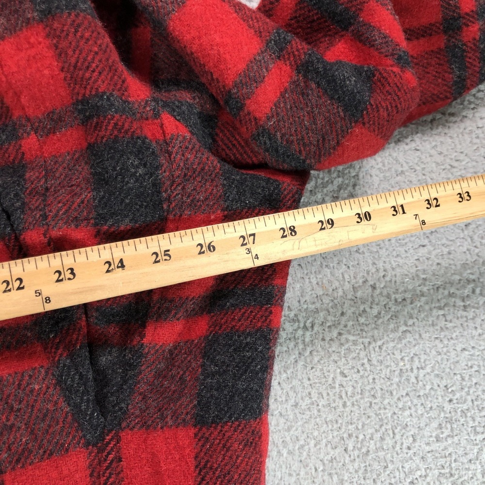 VTG Woolridge Jacket Adult Extra Large Red Black Plaid Sherpa Lined Bomber‎ USA - Picture 12 of 14
